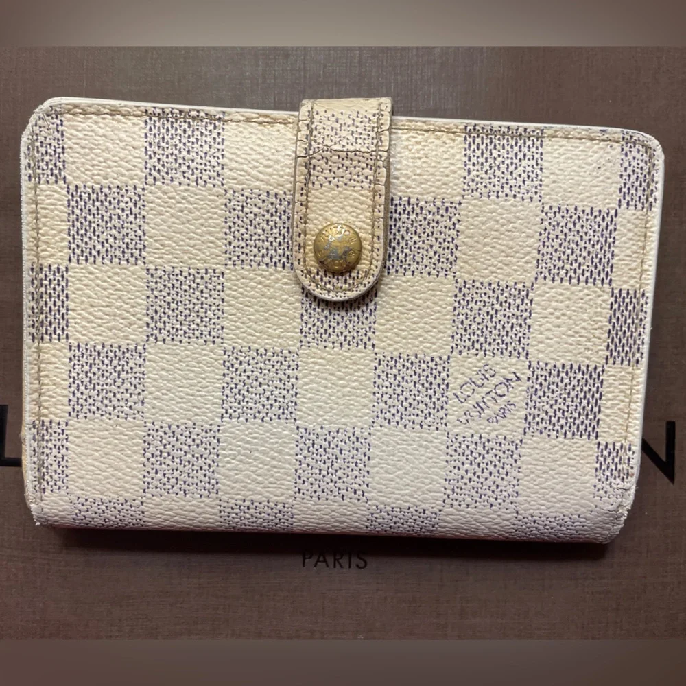 Louis Vuitton Damier Azur Canvas Port Feuille Vienoise French Purse Wallet